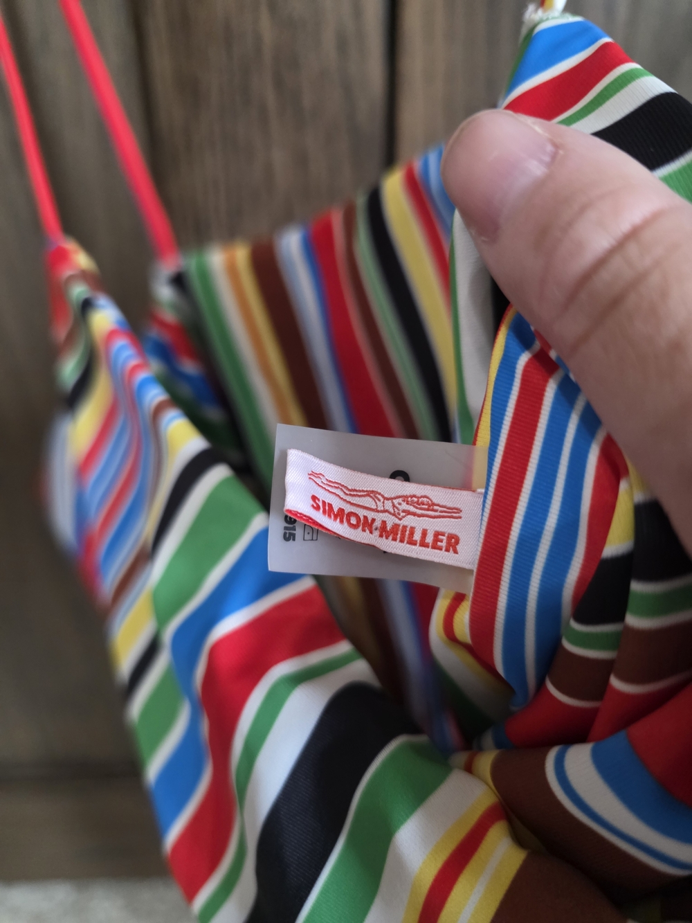 NWOT Simon Miller Rainbow Striped One-Piece Swimsuit - Picture 3 of 4